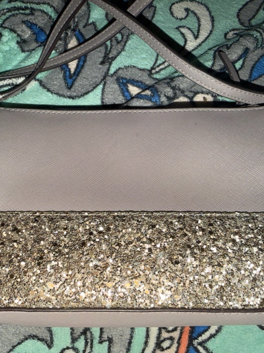 Kate Spade New York Greta Glitter court crossbody bag/grey! NWOT - Picture 7 of 14